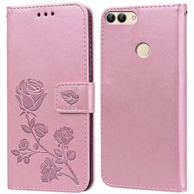 Abbildung von Hülle für Huawei P Smart 2018 Handyhülle,Klappbar Tasche Case,Standfunktion,Kartenfach,Silikon Bumper,Stoßfeste Schutzhülle Cover