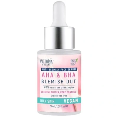 Abbildung von Victoria Beauty AHA BHA Peeling Serum mit Salicylsäure, Anti Pickel Gesichtsserum für unreine und fettige Haut, Vegan, exfolierende Wirkung, hochwirksame Gesichtspflege, 30 ml