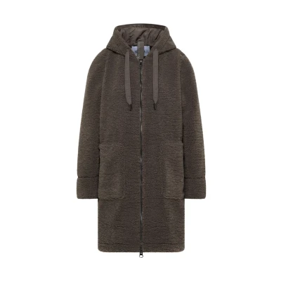Abbildung von CECIL Damen 1005388 Teddy Mantel mit Kapuze, Mushroom Taupe, 42