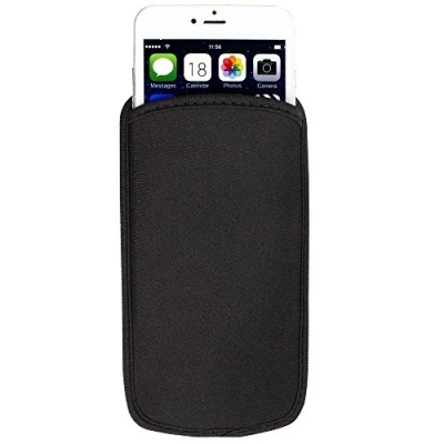 Abbildung von Universal Neopren Handyhülle Stoßdämpfend Proof Pouch Case für iPhone 15 Pro 14 13 Pro, 12 SE Samsung Galaxy S23 S22 S21 Google Pixel 8 7a 6a 5 4a Schwarz