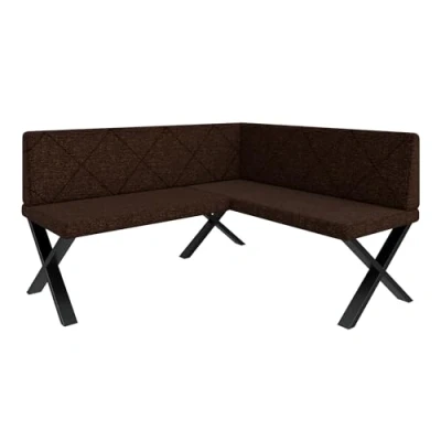 Abbildung von Eckbank Akiko Metal X Eckbankgruppe für Ihrem Esszimmer, Küche modern, Sitzecke, Essecke. Perfekt Küche, Büro und Rezeption. Solide Starke Verarbeitung. (168x142 Rechts Inari28)