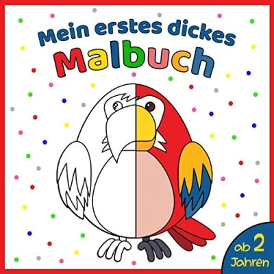 Abbildung von Mein Erstes dickes Malbuch ab 2 jahren: Kritzelbuch mit über 40 farbigen Motiven für Kinder Jahre Kritzeln und Ausmalen Mädchen Jungen