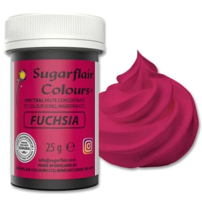 Abbildung von Sugarflair Lebensmittelfarbe Pasta Fuchsia, Lebensmittel Farbe für Fondant und Marzipan, Spectral Concentrated Paste Colours 25g