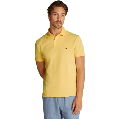 Abbildung von Tommy Hilfiger Herren Poloshirt Kurzarm 1985 Regular Fit, Gelb (Citronella), XS