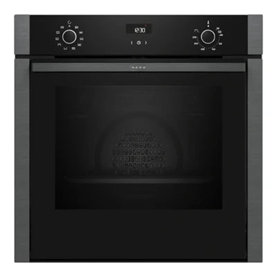 Abbildung von NEFF B3ACE2AG0, N 50, Einbau Backofen, Made in Germany, Integrierbarer Backofen 60 x 60cm, Hide, CircoTherm, EasyClean, LCD Display, Graphite Grey