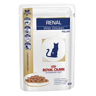 Abbildung von Royal Canin Veterinary Renal Chicken 12 x 85 g Diät Alleinfuttermittel für ausgewachsene Katzen Zur Unterstützung bei Nierenproblemen Im Frischebeutel