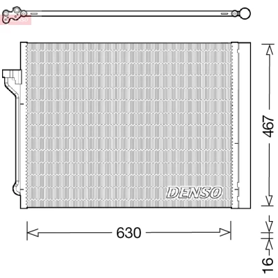 Abbildung von DENSO DCN05029 Klimakondensator mit Trockner 590x480.7x16 R 134a 590 BMW: 5 Limousine, Touring, GT