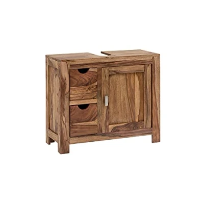 Abbildung von Woodkings® Waschbeckenunterschrank Lagos Echtholz Palisander Waschtischunterschrank massiv Badmöbel Badezimmer Badezimmerschrank Badschrank Bad Unterschrank Massivholz