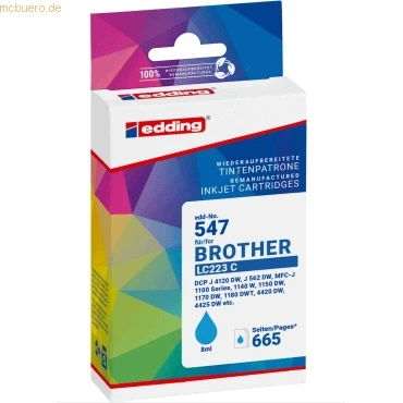 Abbildung von Edding Druckerpatrone ersetzt Brother LC 223C cyan