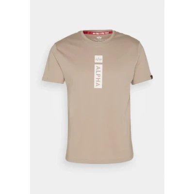 Abbildung von Alpha Industries Tshirt print, Herren, Größe: Small, Vintage sand