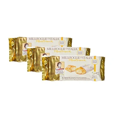Abbildung von 12x Matilde Vicenzi Millefoglie d&#039;Italia Mini Snack Crema Blätterteig kekse mit Vanillecreme 125g