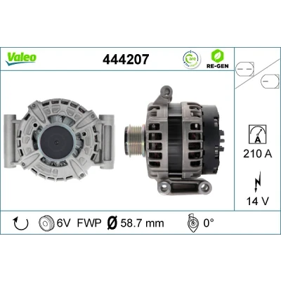 Abbildung von VALEO 444207 Lichtmaschine 14V 210A FORD: Transit Custom V362 Bus, Kastenwagen, V363 Kastenwagen