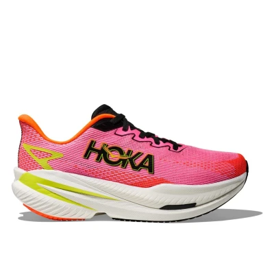 Abbildung von HOKA MACH X 3 Laufschuh Straße, Damen, Größe: 42 2/3, Neon rose/neon tangerine Schuhe