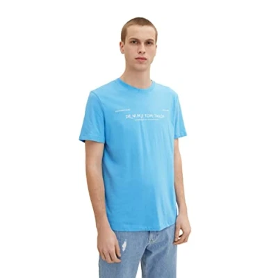 Abbildung von TOM TAILOR Denim Herren T Shirt 1035581, 18395 Rainy Sky Blue, L