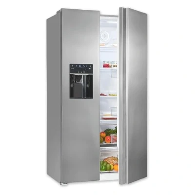 Abbildung von exquisit Side by SBS520 CF 040E inoxlook, 177.5 cm hoch, 91 breit
