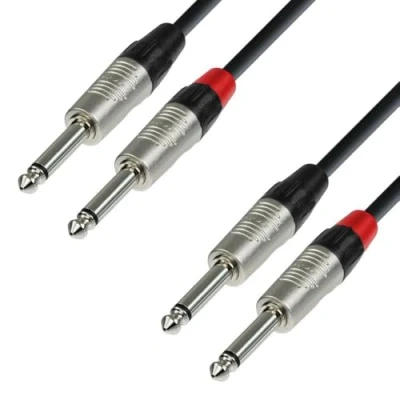 Abbildung von Adam Hall Cables 4 STAR TPP 0090 Audiokabel REAN 2 x 6,3 mm Klinke Mono auf 0,9 m