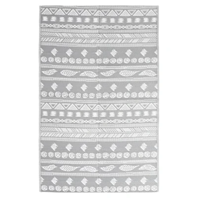 Abbildung von vidaXL Outdoor Teppich, Gartenteppich Beidseitig, Balkonteppich Terrassenteppich UV beständig, Läufer Teppich für Balkon Terrasse, Grau 140x200cm PP