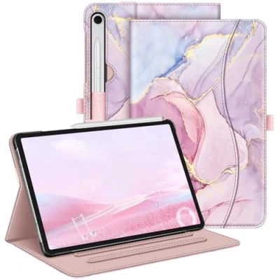 Abbildung von Fintie Hülle für Samsung Galaxy Tab S9 FE 5G 10.9 Zoll/Galaxy 11 Zoll 2023, Multi Angle Viewing Schutzhülle mit Tasche, Auto Sleep/Wake, Dreamy Marble