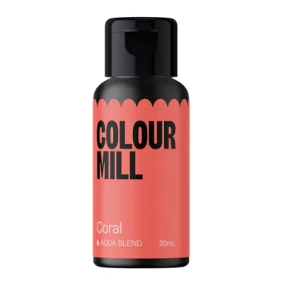 Abbildung von Colour Mill Aqua Blend Coral Lebensmittelfarbe auf Wasserbasis Lebensmittel Farbe Sehr Intensiv, Hoch Konzentriert, Vegan 20 ml