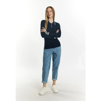 Abbildung von Dreimaster Grassland Strickpullover, Damen, Größe: XS/S, Marine wollweiss