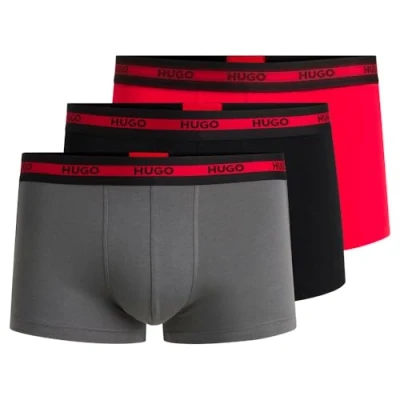 Abbildung von HUGO Trunk Planet 3 PACK Panties, Herren, Größe: Medium, Black/red/grey