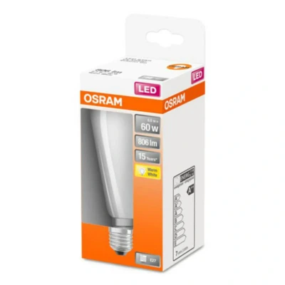 Abbildung von OSRAM Filament LED Lampe mit E27 Sockel, Warmweiss (2700K), Edison Form, 6.5W, Ersatz für 55W Glühbirne, matt, Retrofit CLASSIC ST
