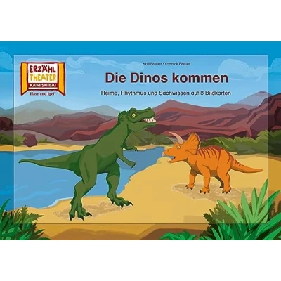 Abbildung von Die Dinos kommen / Kamishibai Bildkarten: Reime, Rhythmus und Sachwissen auf 8 Bildkarten