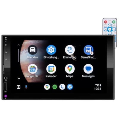 Abbildung von CREASONO Radio: 2 DIN Autoradio mit Wireless Apple Carplay &amp; Android Auto, 17,8cm, MP5 (MP3 Autoradio, iPhone, Car Play)