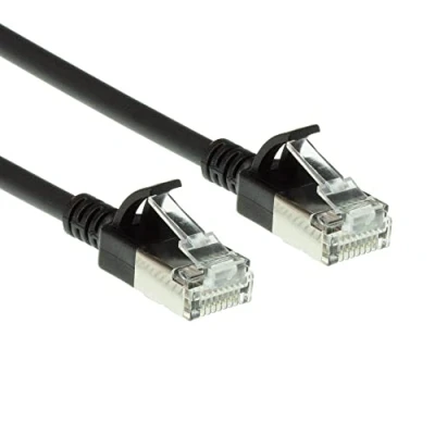 Abbildung von ACT CAT6a Netzwerkkabel, U/FTP LSZH LAN Kabel Dünn 3.8mm Slimline, Flexibles Snagless CAT 6a mit RJ45 Stecker, für den Einsatz in Datenzentren, 0.15 Meter, Schwarz DC7930
