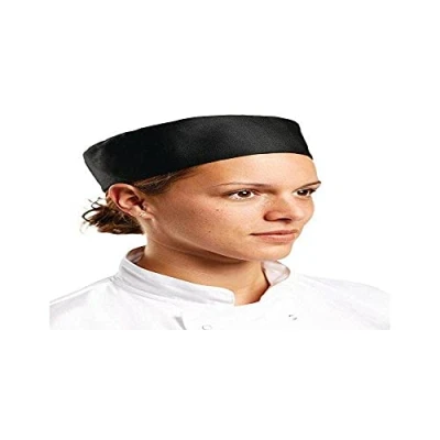 Abbildung von Whites Chefs Apparel A206 S Kochmütze mit Totenkopf Motiv, Schwarz