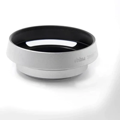 Abbildung von vhbw Gegenlichtblende für 39mm Objektiv Streulichtblende, Silber, Metall, rund