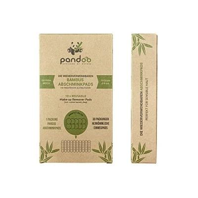 Abbildung von pandoo 10 wiederverwendbare und waschbare Abschminkpads aus Bambus Baumwolle Make Up Remover, Wattepads Extrem Weich, für Gesichtsreinigung Baby Low Waste