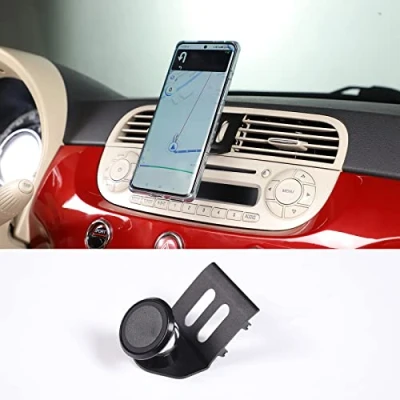 Abbildung von YANER Aluminiumlegierung Handyhalterung Auto Mittelkonsole Lüftungsgitter Trim für 500 2010 2011 2012 2013 2014 2015