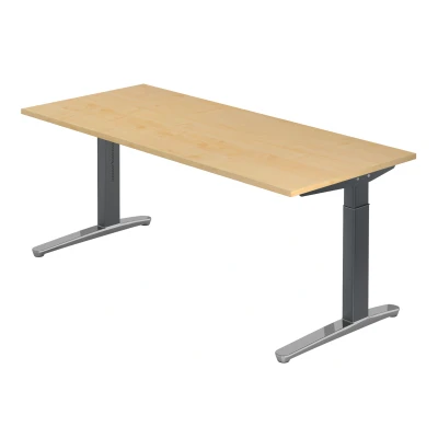 Abbildung von Hammerbacher Schreibtisch XB19 Ahorn/Graphit Kufe poliert