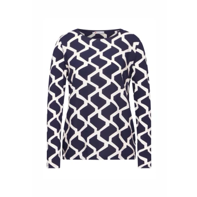 Abbildung von Street One Bedrucktes Langarmshirt, Damen, Größe: 34, Blau