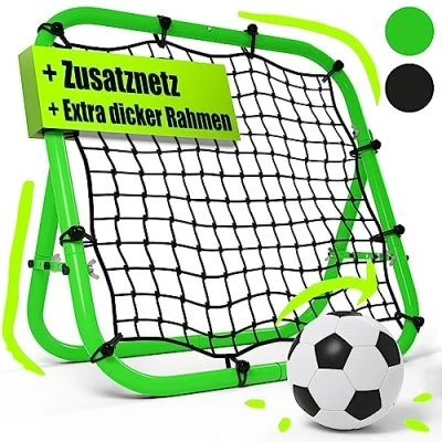 Abbildung von BENTSON Rebounder für Fußball Kinder und Profis I Inkl. Ersatznetz Robuster Rahmen Auch Handball, Volleyball Basketball Rückprallwand Prellwand Fussball Neongrün 100x100 cm
