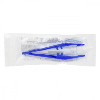 Abbildung von Pinzette Einmal Plastik blau steril