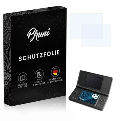 Abbildung von Bruni Schutzfolie kompatibel mit Nintendo DSi Folie, glasklare Displayschutzfolie (2er Set)