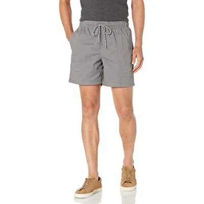 Abbildung von Amazon Essentials Herren Shorts mit Kordelzug und 15 cm Innenbeinlänge, Grau, L