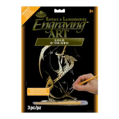 Abbildung von Royal Brush GOLDFL 26 Goldfolien Gravur Kunst Set, 20,3 x 25,4 cm, 3 Kopf Drachen