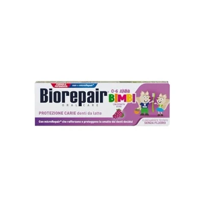 Abbildung von Biorepair, Kinderzahnpasta 0 6 Jahre, 12 Packungen à 50 ml, Biorepair Zahnpasta für Kinder, ohne Fluorid, Trauben Geschmack, Antikarbien, gesundes Zahnfleisch