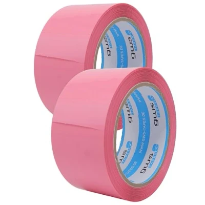 Abbildung von gws Paketklebeband 2 Rollen pink Geräuscharmes Universalklebeband zum Verpacken von Paketen Hohe Klebekraft Profi Qualität 66 m Länge 50 mm Breit