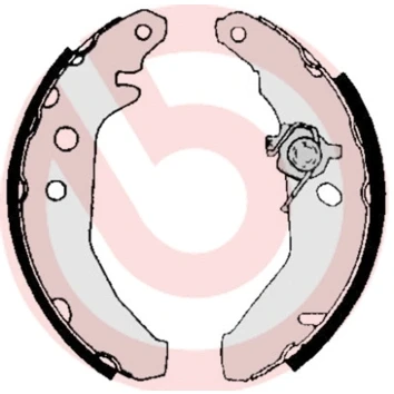 Abbildung von BREMBO S 24 516 Bremsbacken 180 32 mit Zubehör FORD: FIESTA 3