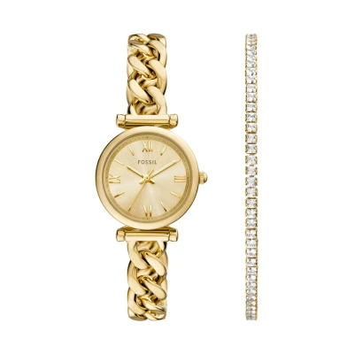 Abbildung von Fossil Traditional Carlie SET Uhr, Damen, Größe: One Size, Gold