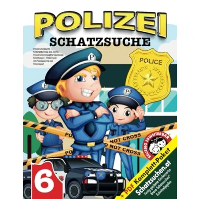 Abbildung von Polizei Schatzsuche Kindergeburtstag ab 6 Jahren: Schnitzeljagd für spannende Ermittlungen Spiel mit Polizeiausweis und Hinweisjagd (Bravo Schatzsuche)