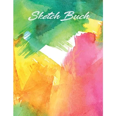 Abbildung von Sketch Buch: buntes Wasserfarben Gemälde Cover Zeichenbuch Skizzenbuch Journal &amp; Notizbuch 150 seiten A4 zum Zeichnen, Malen, Skizzieren und Kritzeln
