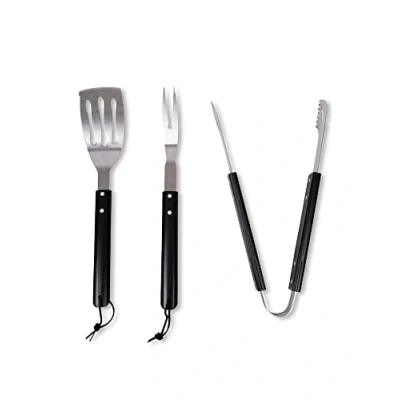 Abbildung von Sagaform 3 teiliges Grillbesteck aus Edelstahl mit Holzgriff in der Farbe Silber/ Schwarz, 47x38x20cm, 5018181