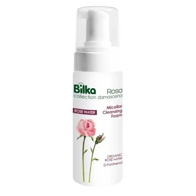 Abbildung von Bilka Collection Rosa Damascena Mizellarer Reinigungsschaum, Gesichtsreinigung für Jeden Tag mit Bio Rosenwasser, D Panthenol und Glycerin, Naturkosmetik, 1 x 140 ml