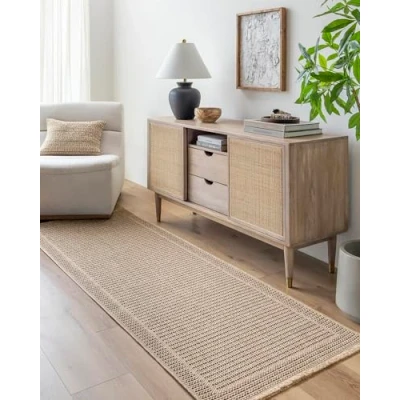 Abbildung von Surya Darwin Vintage Teppich läufer Teppiche Wohnzimmer, Esszimmer, Flur, Carpet Living Room Orientalischer Boho Style Bunter Muster, Tan,Black, 78x213cm