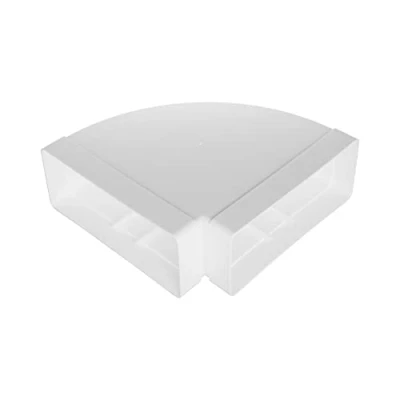 Abbildung von Vent Systems 220 x 90 mm horizontal rechteckiger Rohrbogen für Rohranschluss. Winkel: 90. Lüftungssystem, Heizung, Kühlung.
